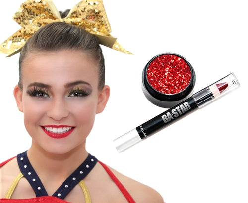 Smudge Proof Holiday Red Lip Pencil + Red Glitter