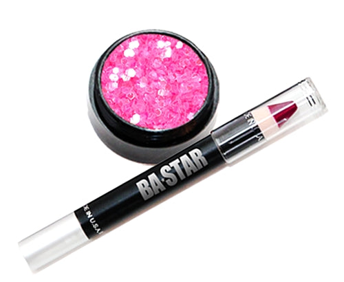 Smudge Proof Passion Pink Lip Pencil + Hot Pink Glitter