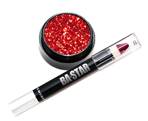 Smudge Proof Cranberry Lip Pencil + Red Glitter Lip